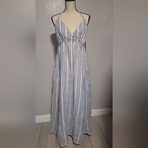 NWT Robert Rodriguez Neakita Striped Halter Tie Neck Maxi Dress 10
